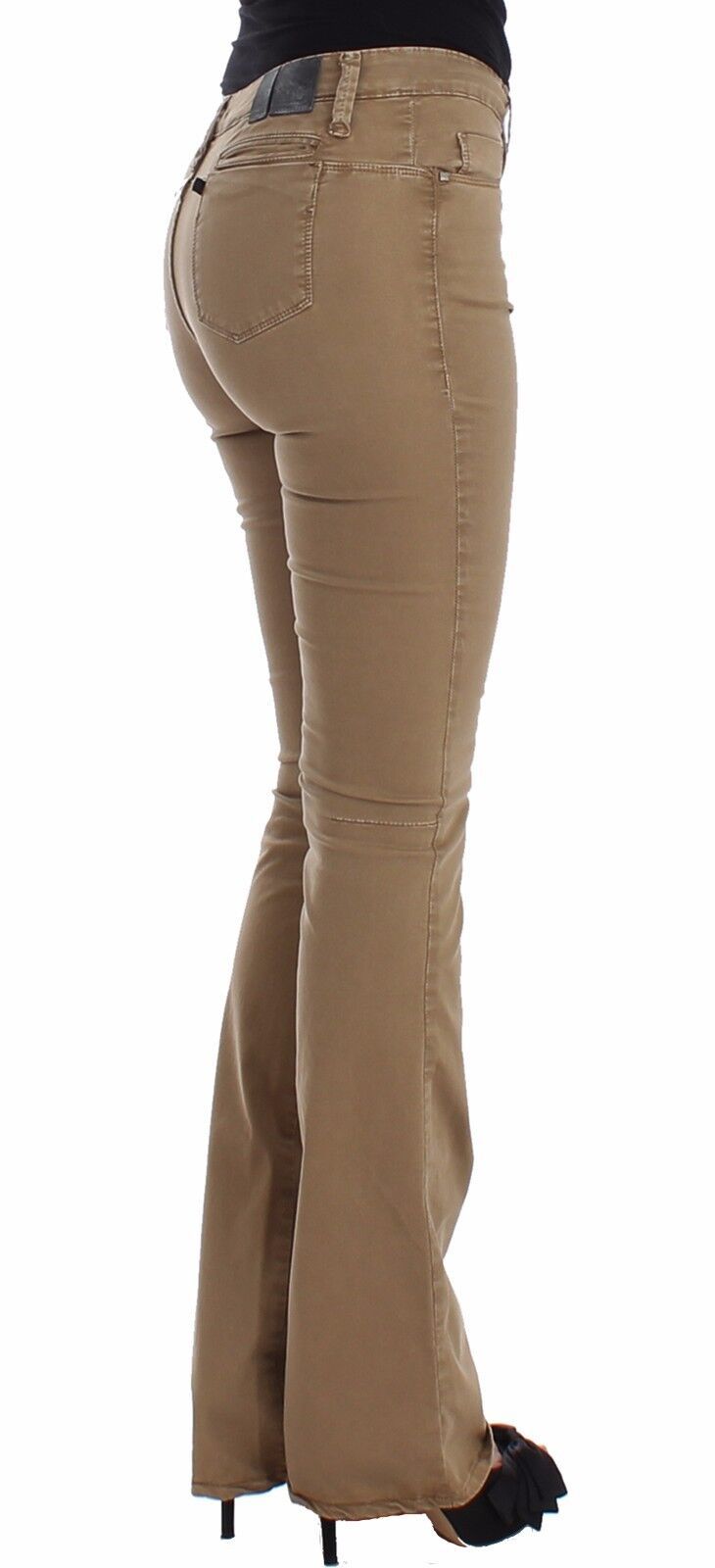 Beige rette ben denimbukser stretchjeans