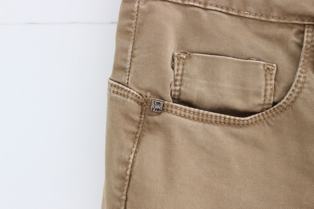 Beige rette ben denimbukser stretchjeans