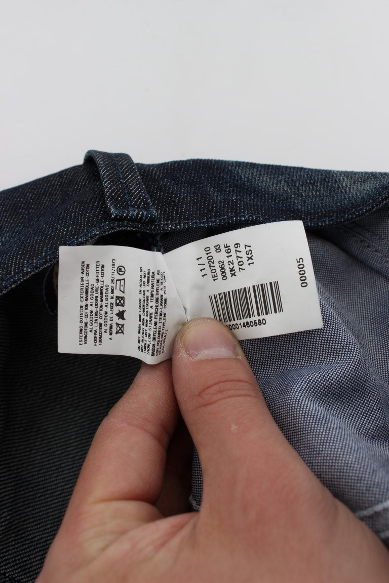 Blå bomullsjeans med vanlig rett passform