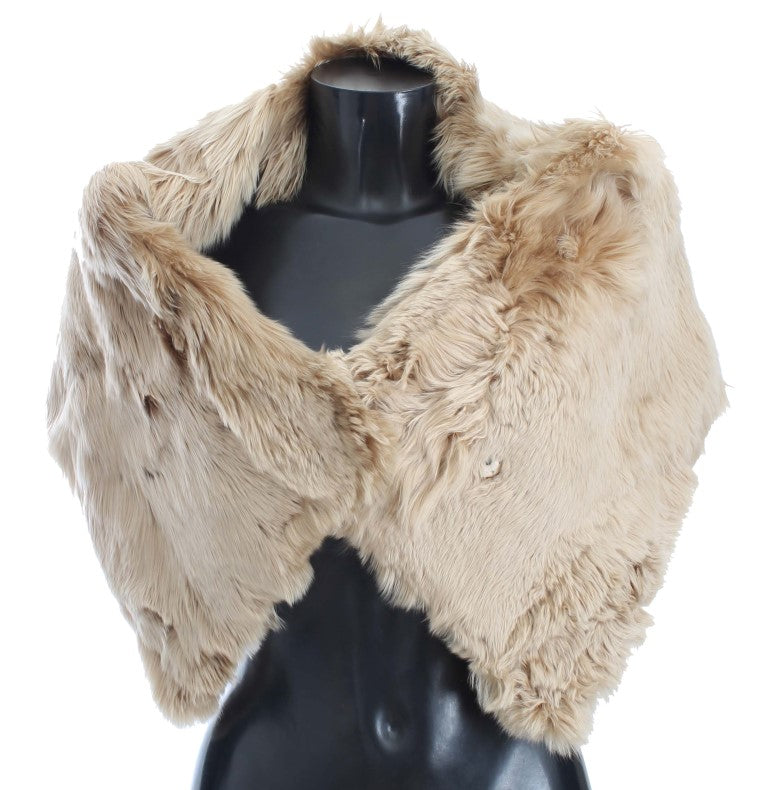 Beige halsduk med alpackakrage