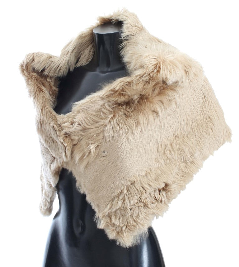 Beige halsduk med alpackakrage