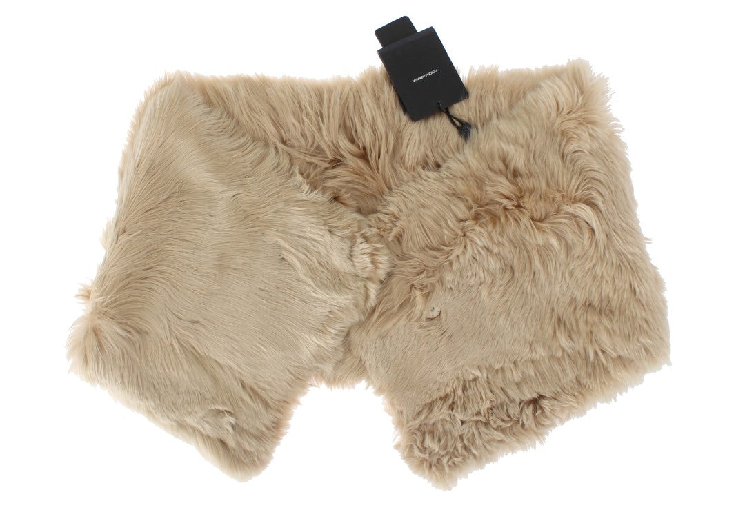 Beige halsduk med alpackakrage