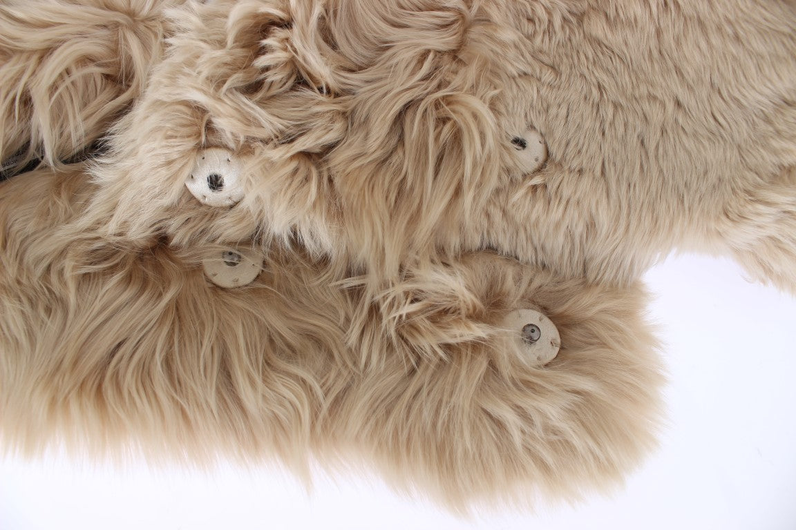 Beige halsduk med alpackakrage