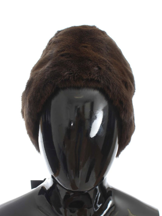Dolce &amp; Gabbana Brun Weasel Fur Dam Kashmirhatt Mössa