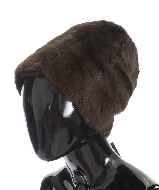 Dolce &amp; Gabbana Brun Weasel Fur Dam Kashmirhatt Mössa