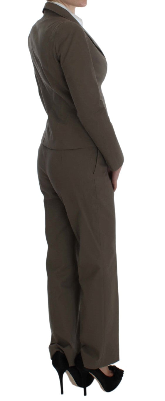 Beige dress i ull og bomull