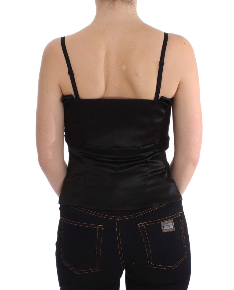 Svart tanktopbluse til fest og kveld