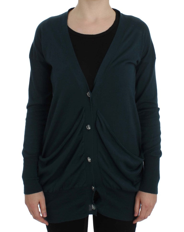 Grønn cardigan med knapper