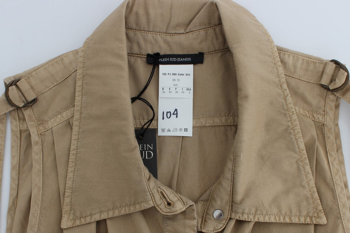 Beige bomullsärmlös skjorta