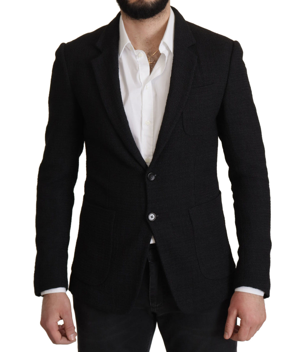 Svart enkeltspent frakk herreblazer