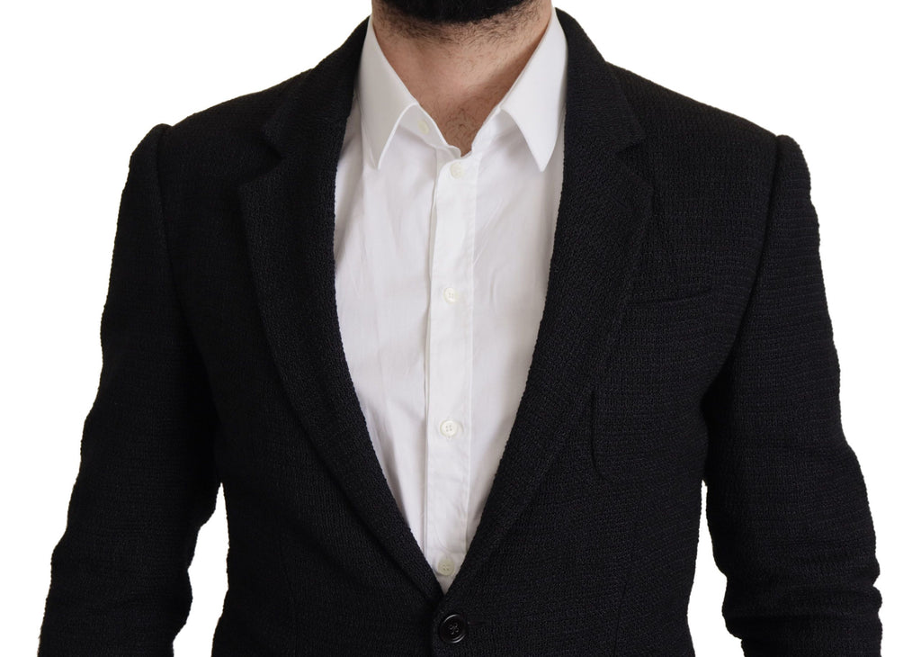 Svart enkeltspent frakk herreblazer