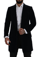 Dolce & Gabbana Black Cotton Cardigan Long Coat Men Jacket