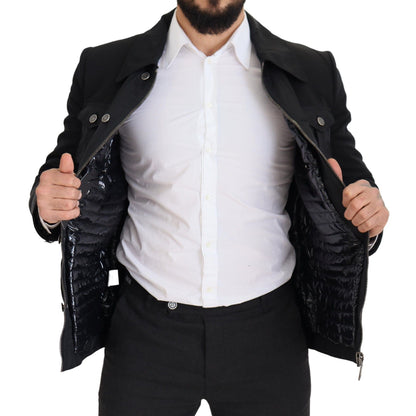 Dolce &amp; Gabbana Svart Ulljacka Med Hel Dragkedja