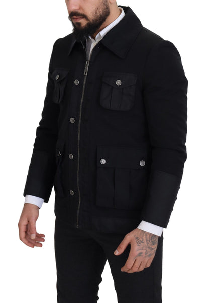 Dolce &amp; Gabbana Svart Ulljacka Med Hel Dragkedja