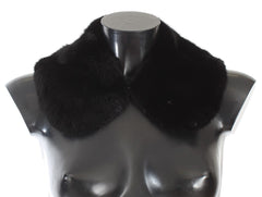 Dolce & Gabbana Black Mink Fur Shoulder Collar Scarf