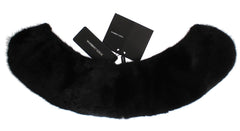 Dolce & Gabbana Black Mink Fur Shoulder Collar Scarf