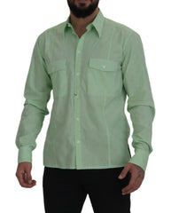 Dolce & Gabbana Mint Green Long Sleeves Button Down Shirt