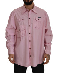 Dolce & Gabbana Pink Casual Button Down Long Sleeves Shirt