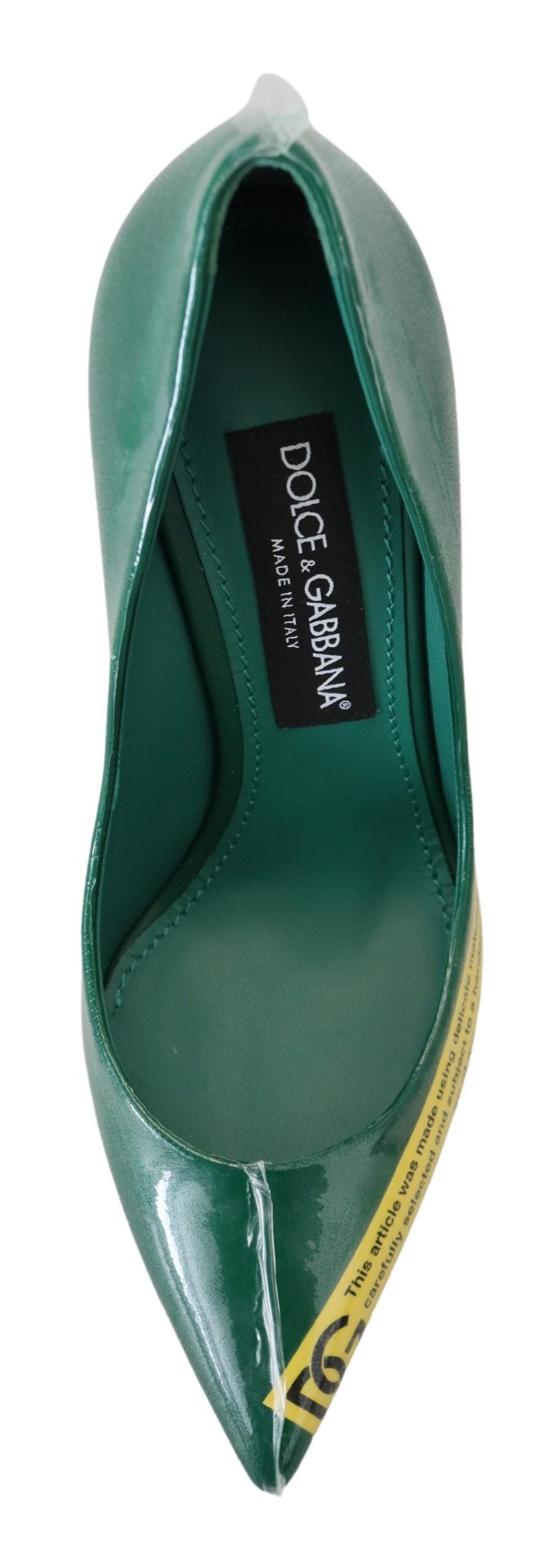 Gröna Läderklackade Pumps Plastskor