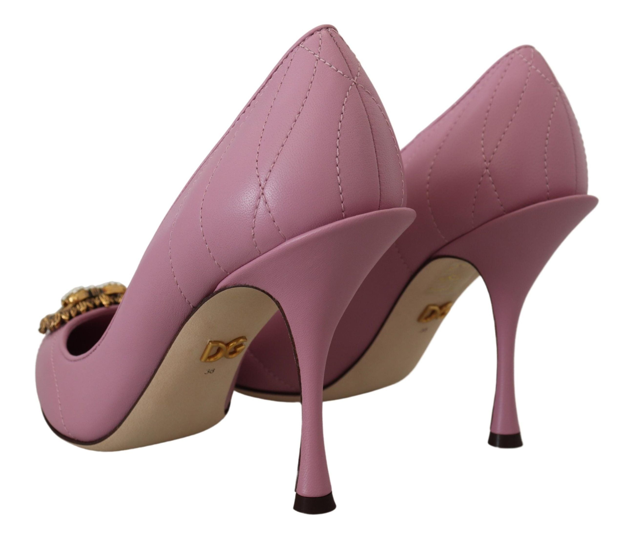 Rosa Läder Hjärta DEVOTION Klackskor Pumps