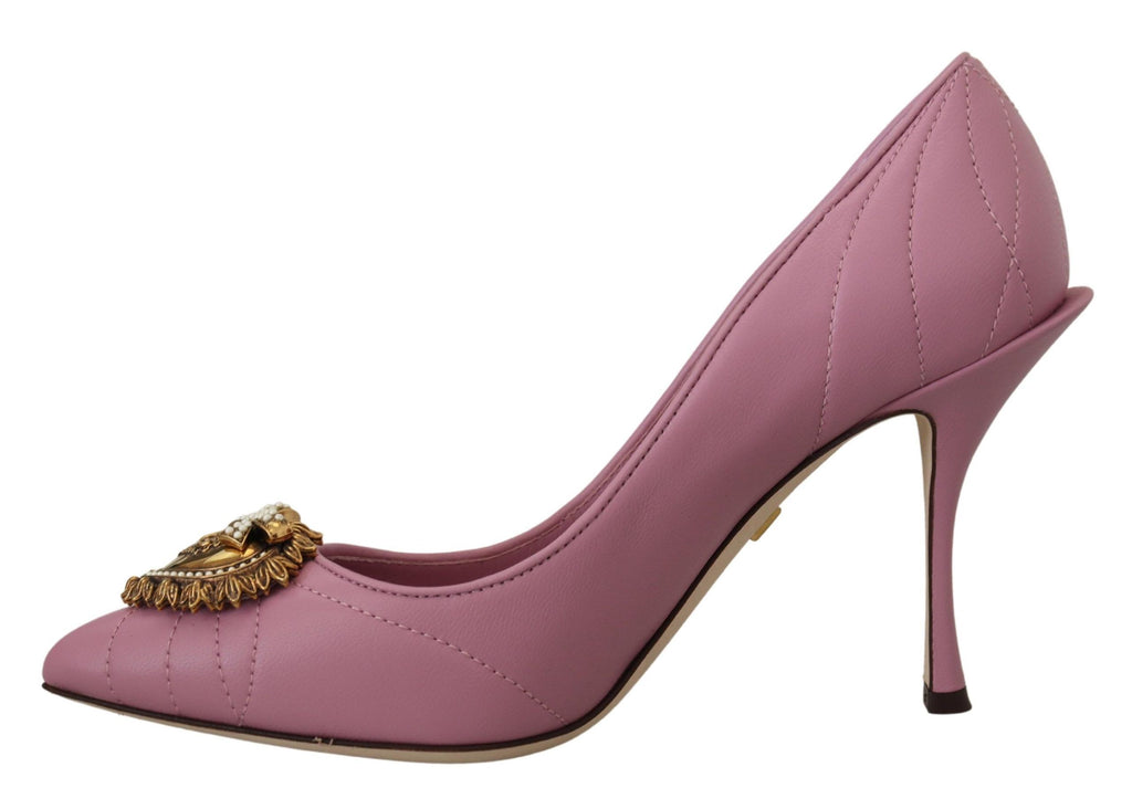 Rosa Läder Hjärta DEVOTION Klackskor Pumps