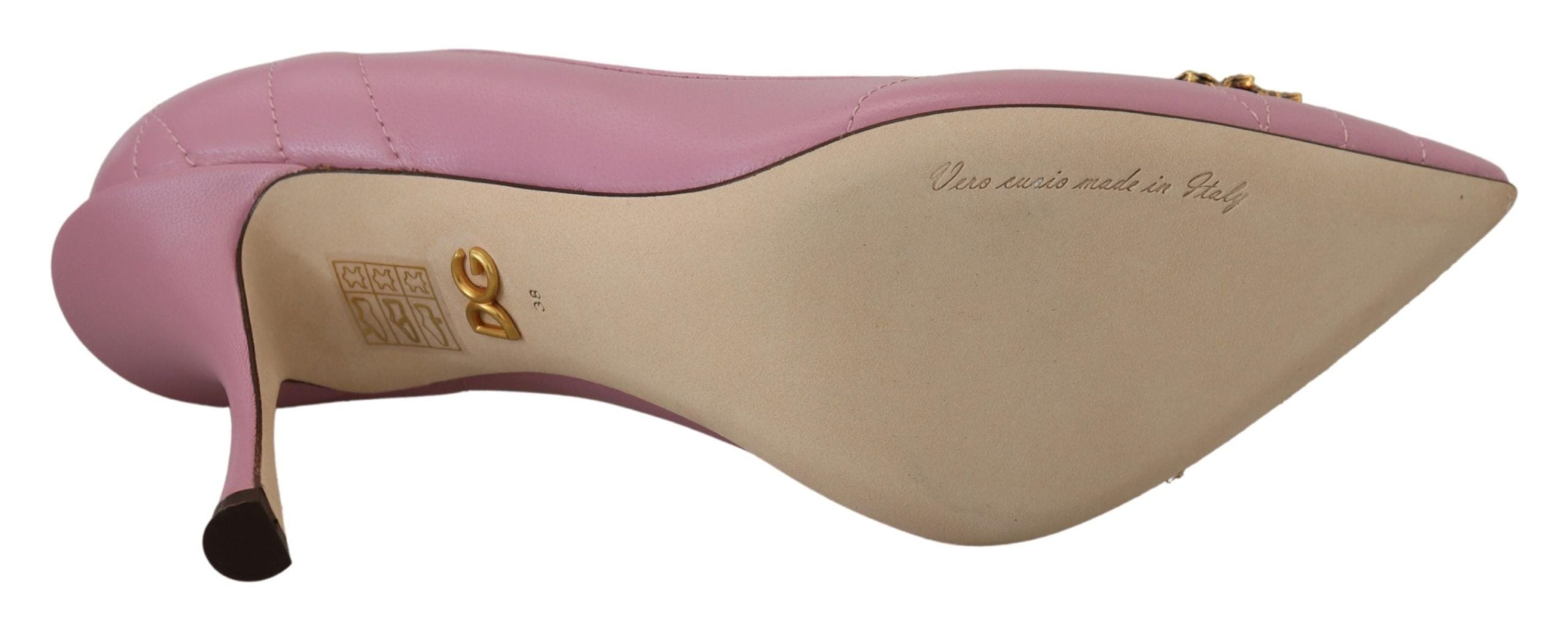 Rosa Läder Hjärta DEVOTION Klackskor Pumps