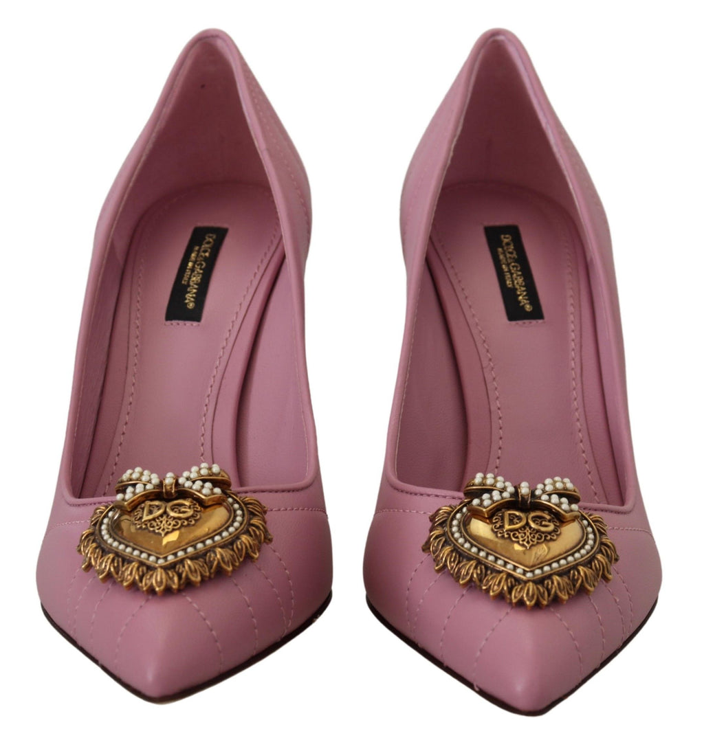 Rosa Läder Hjärta DEVOTION Klackskor Pumps