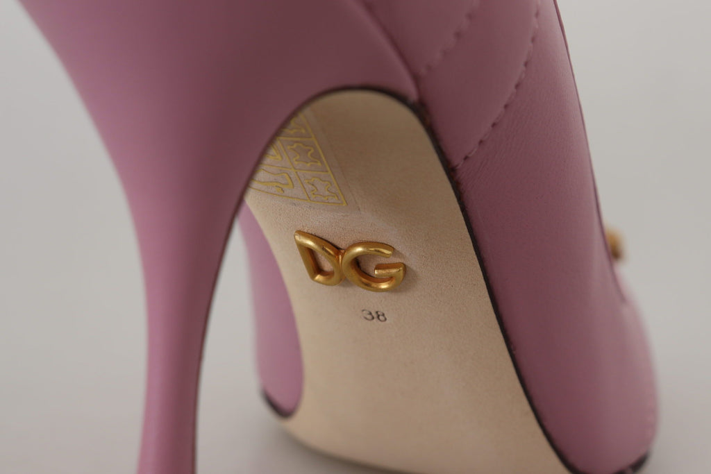 Rosa Läder Hjärta DEVOTION Klackskor Pumps