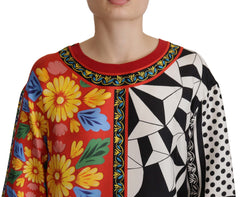 Dolce & Gabbana Multicolor Printed Baroque Loose Long Sleeve