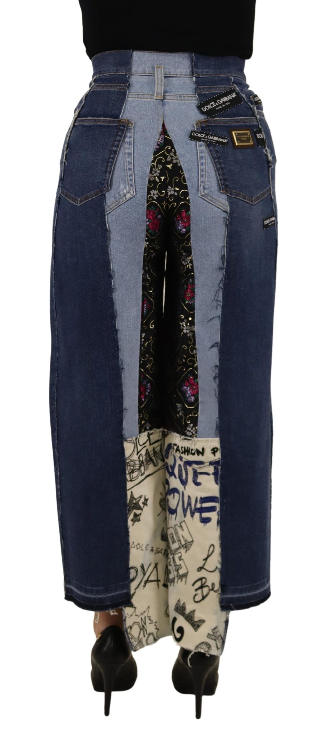 Flerfärgade Patchwork DG Fashion Vida Jeansbyxor