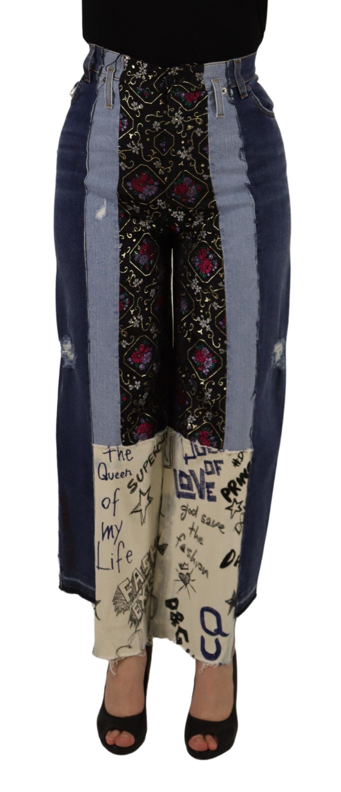 Flerfärgade Patchwork DG Fashion Vida Jeansbyxor