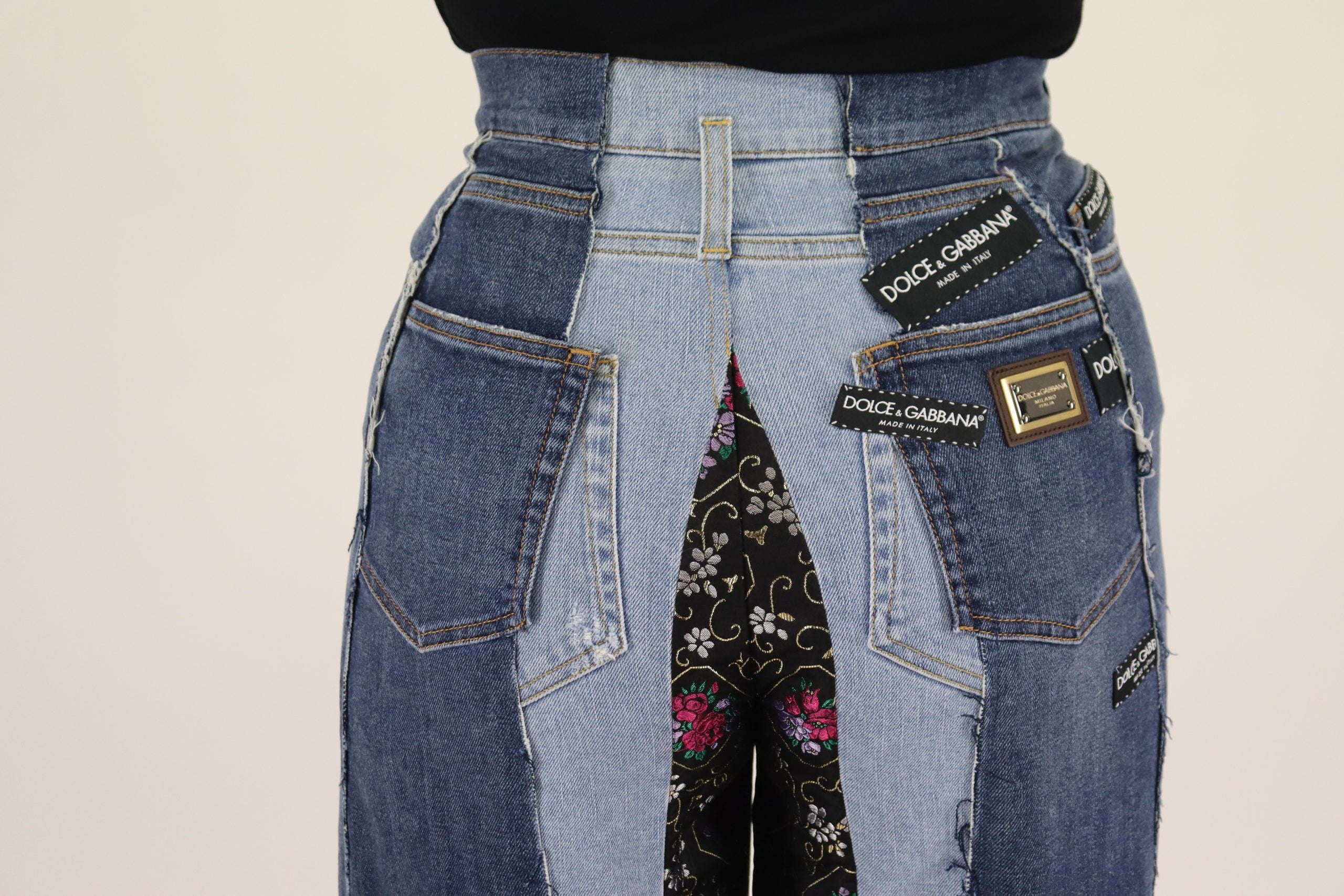 Flerfärgade Patchwork DG Fashion Vida Jeansbyxor