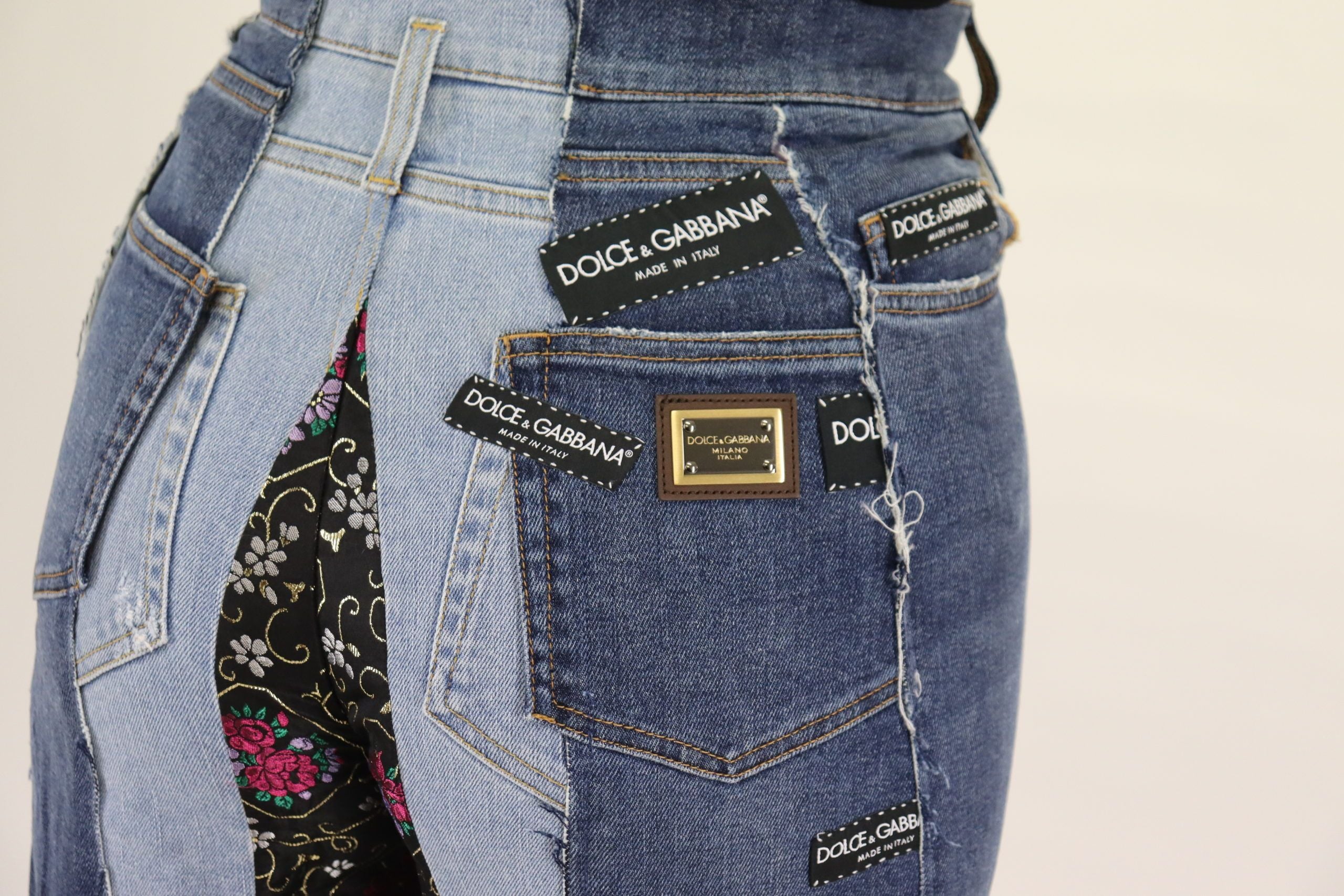 Flerfärgade Patchwork DG Fashion Vida Jeansbyxor