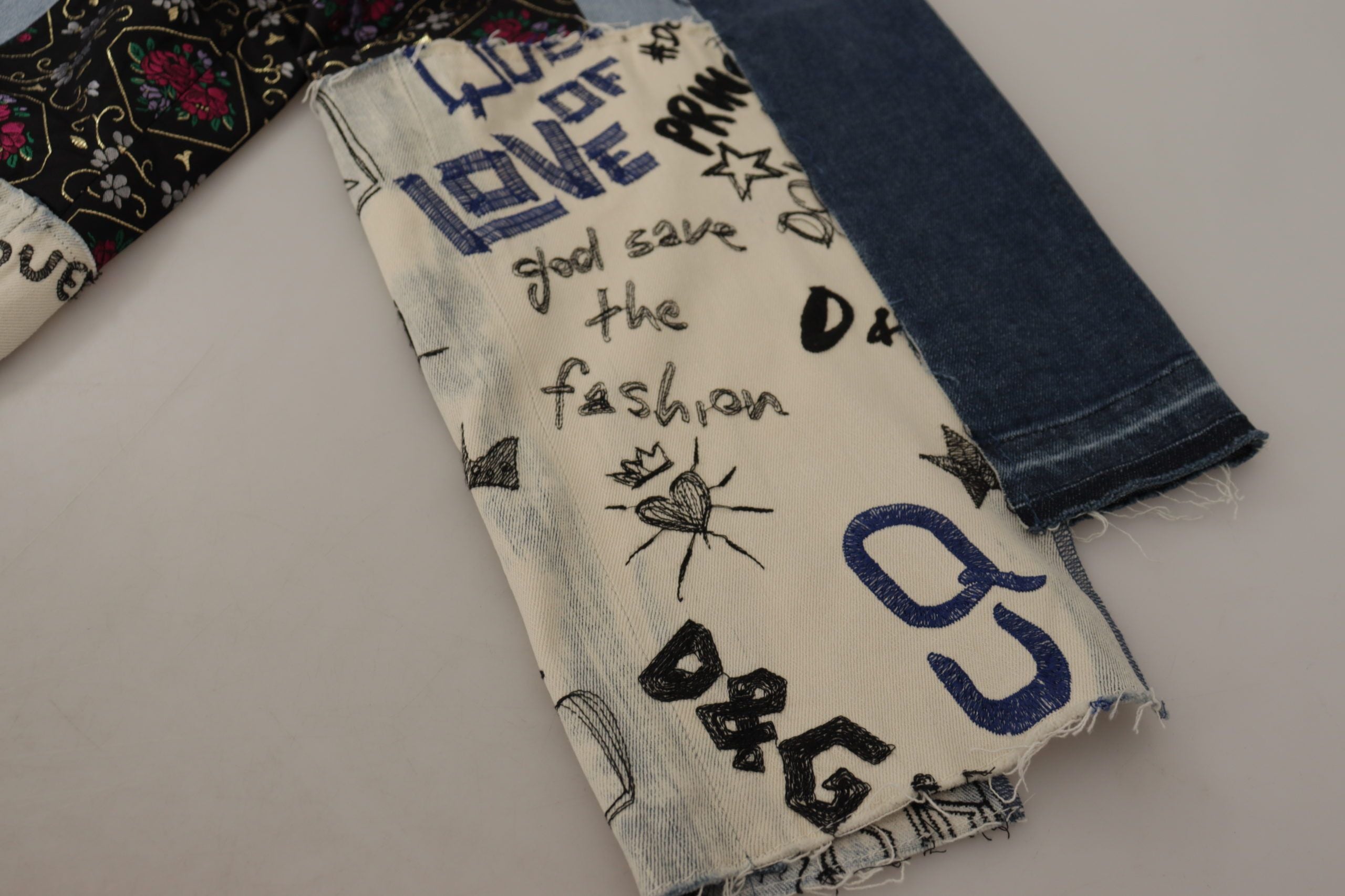 Flerfärgade Patchwork DG Fashion Vida Jeansbyxor