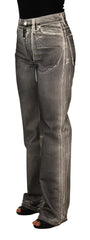 Dolce & Gabbana Grey Washed High Waist Denim Pants Cotton Jeans