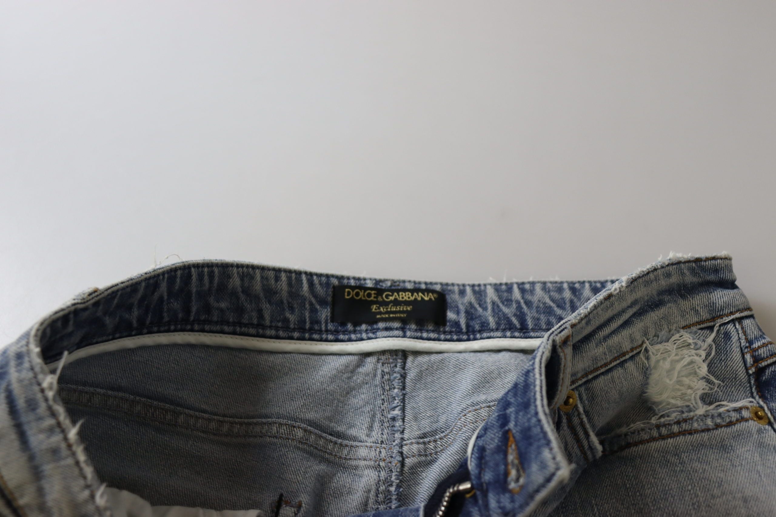 Blå skinny jeans med låg midja i bomull och stretch