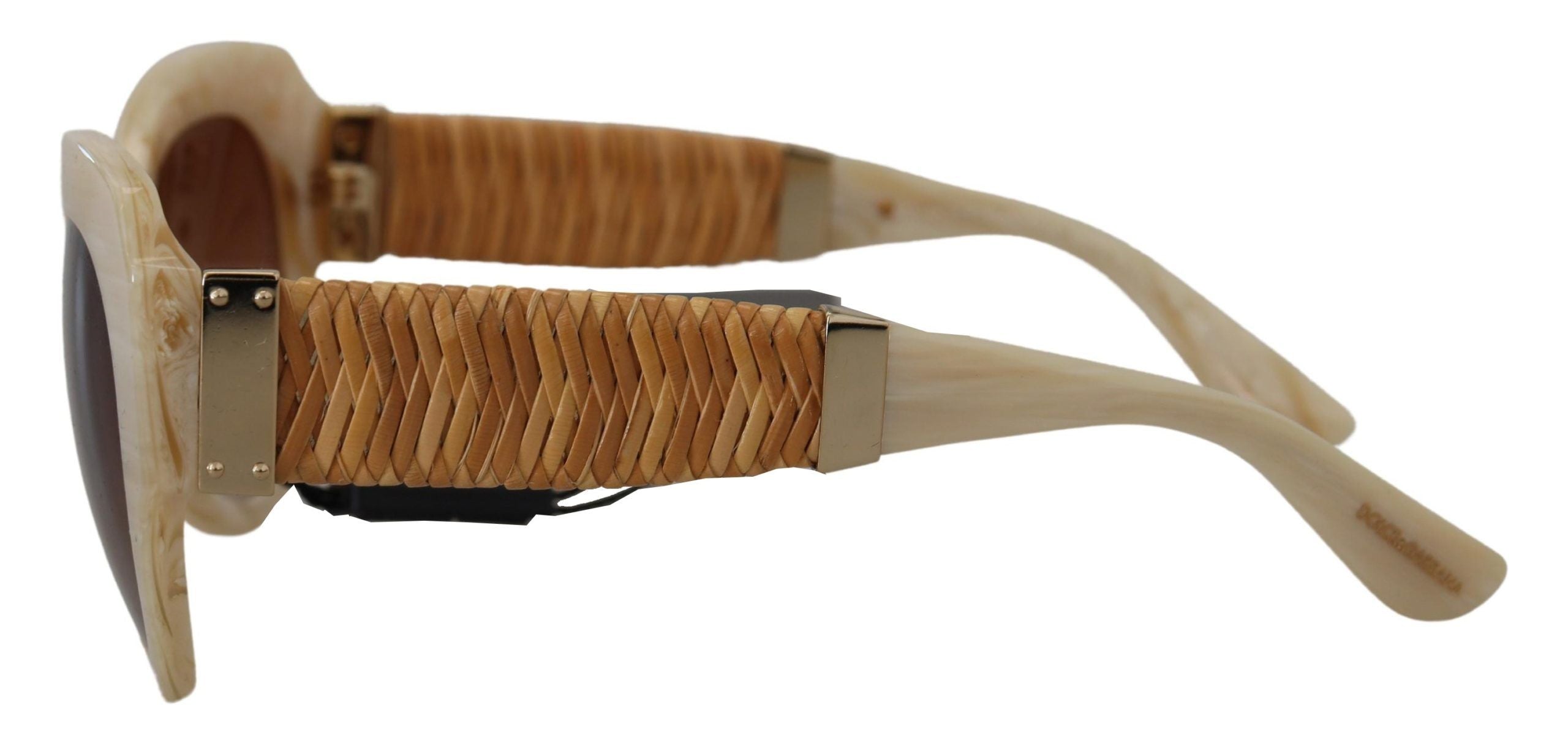 Beige Acetat Helbågade Bruna Glas DG4294 Solglasögon