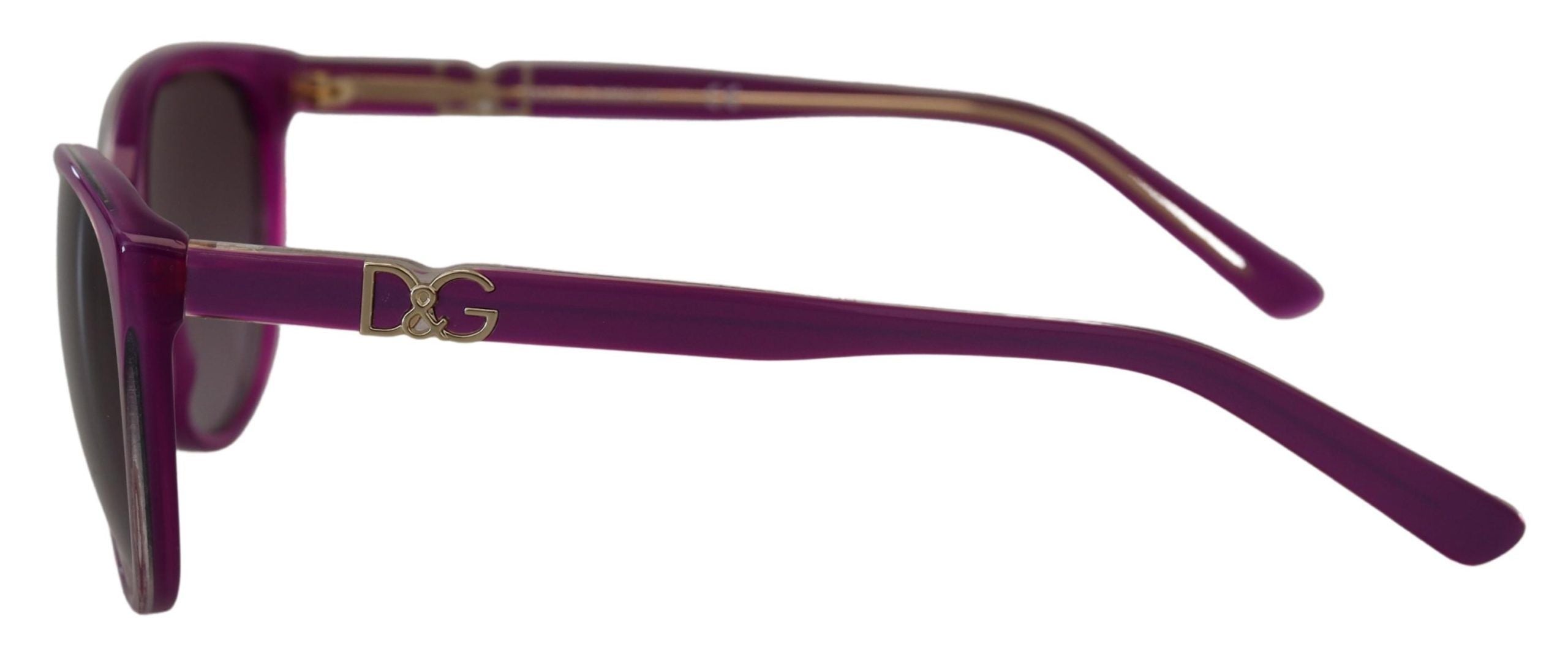 Lila Acetatbågar Runda Solglasögon DG4171P