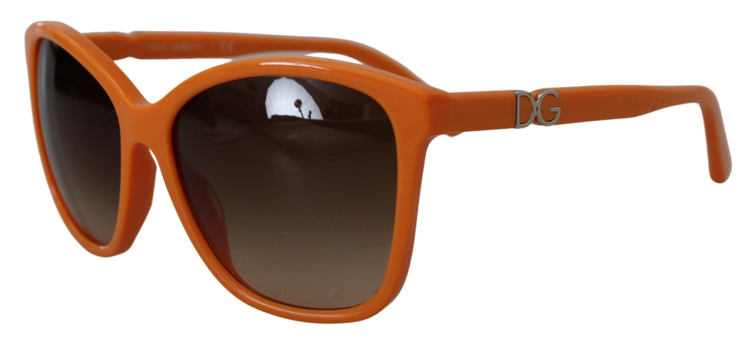 Orangea Acetatbågar Runda Solglasögon DG4170PM