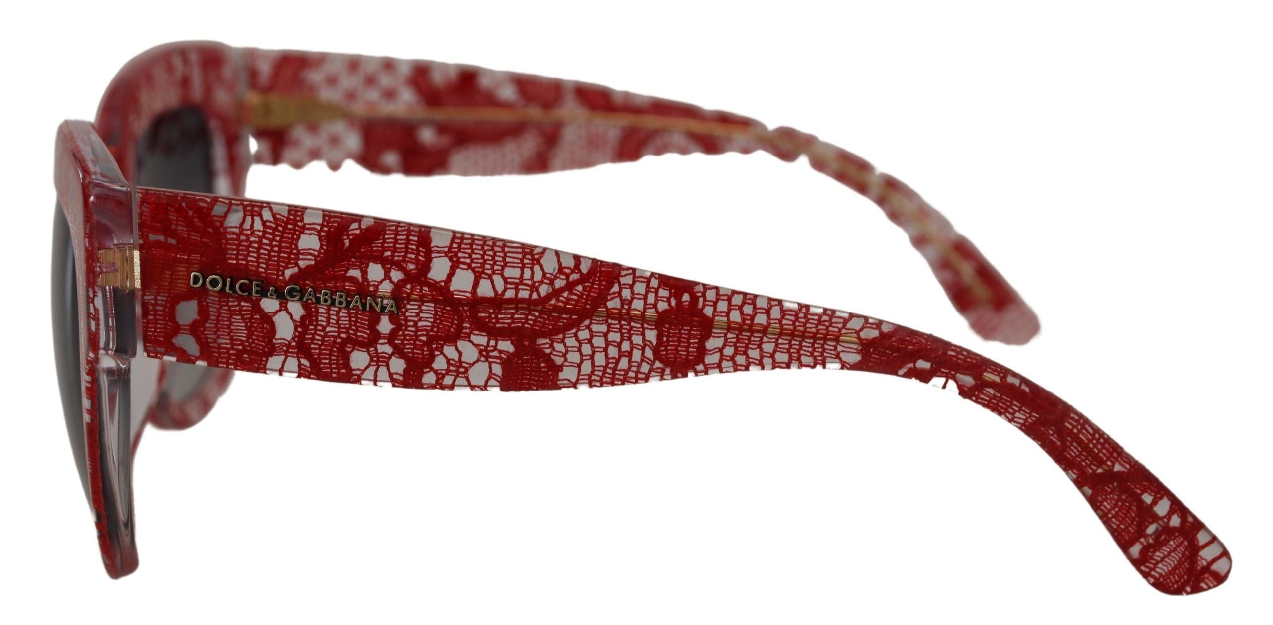 Röda spetsacetat rektangulära solglasögon DG4231F