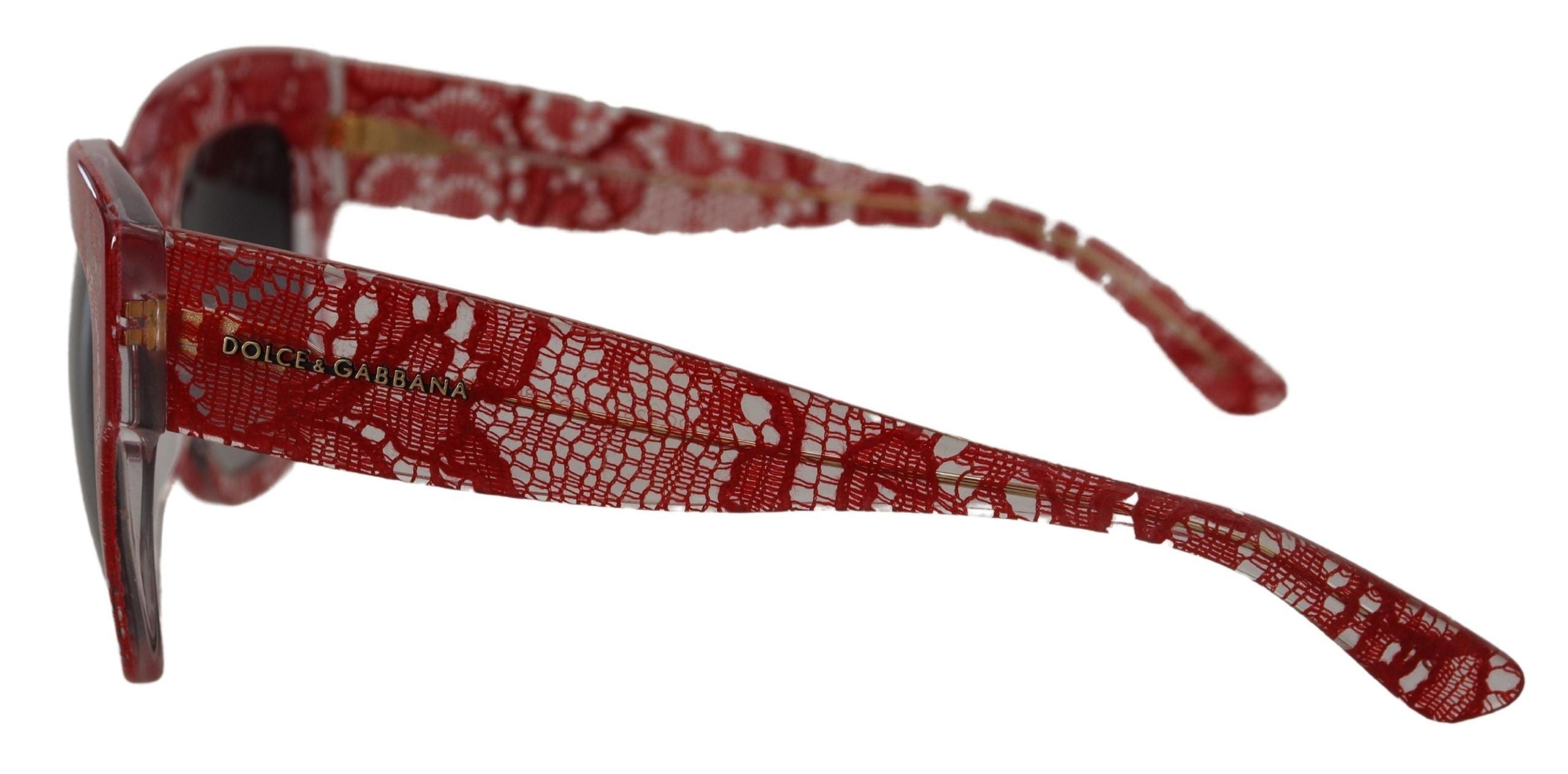 Röda spetsacetat rektangulära solglasögon DG4231