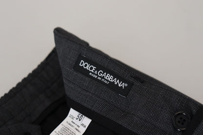 Dolce &amp; Gabbana Grå Rutete Cargobukser Stretchbukser