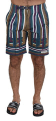 Dolce & Gabbana Multicolor Striped Stretch Cotton Shorts