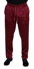 Dolce & Gabbana Bordeaux Silk DG Sleep Lounge Pants