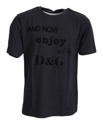 Dolce & Gabbana Gray Crewneck Cotton Short Sleeve  T-shirt