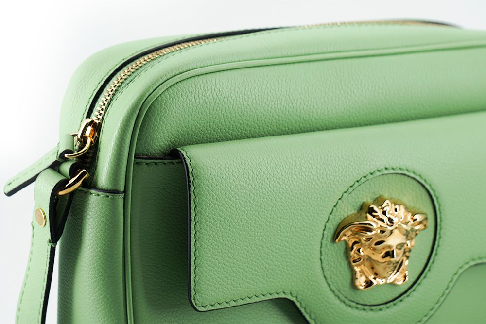 Elegant mintgrönt läderfodral för kamera