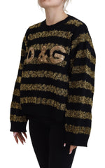 Dolce & Gabbana Black Gold D&G Crystal Cashmere Sweater