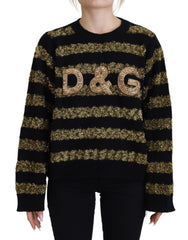 Dolce & Gabbana Black Gold D&G Crystal Cashmere Sweater