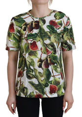 Dolce & Gabbana Crew-neck Cotton Top Blouse Fruit T-shirt