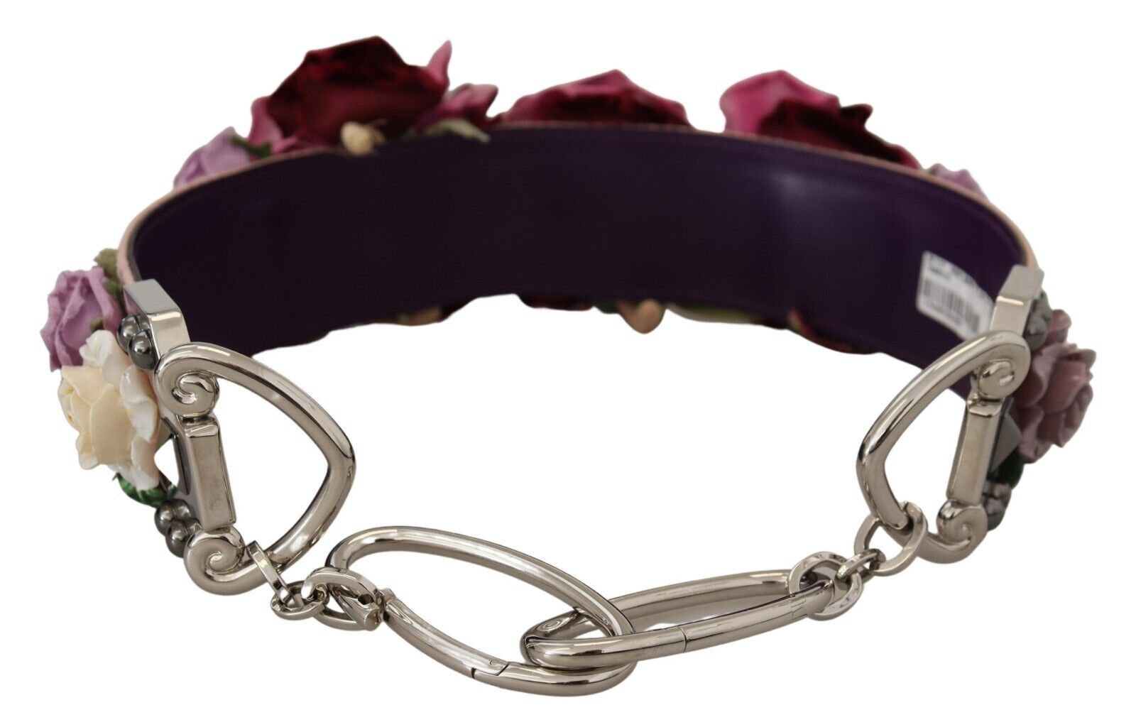 Flerfarget blomsterapplikasjoner metall skulderrem